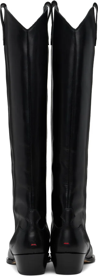 Aeyde Black Aruna Leather Cowboy Tall Boots - Image 2