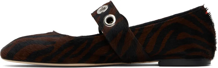 Aeyde Black & Brown Uma Eyelet Mary-Jane Ballerina Flats - Image 3