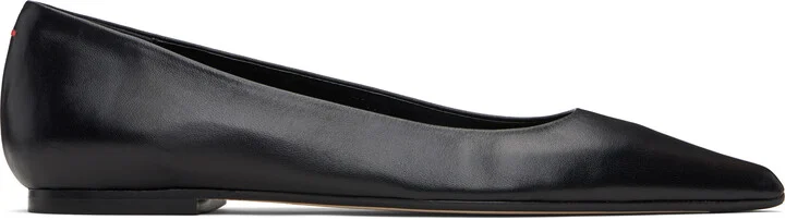 Aeyde Black Cassy Pointed-Toe Ballerina Flats