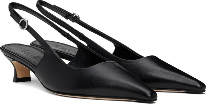 Aeyde Black Catrina Leather Slingback Heels - Image 4