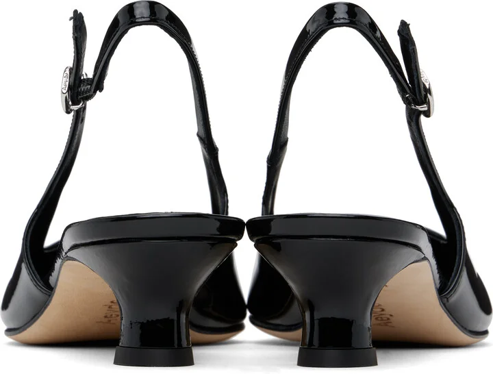 Aeyde Black Catrina Leather Slingback Heels - Image 2