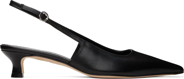 Aeyde Black Catrina Slingback Heels