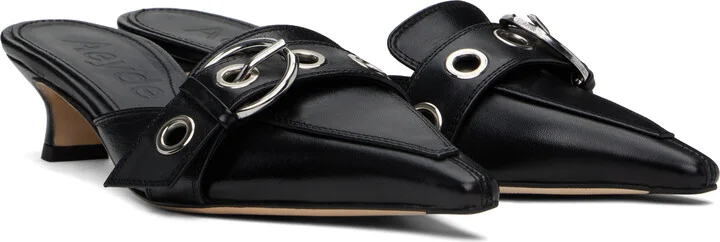 Aeyde Black Daniella Nappa Leather Heels - Image 4