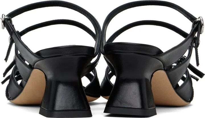 Aeyde Black Eanna Nappa Leather Heeled Sandals - Image 2