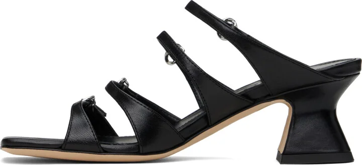 Aeyde Black Eanna Nappa Leather Heeled Sandals - Image 3