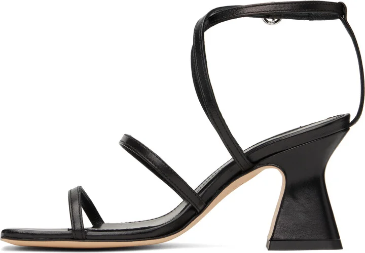 Aeyde Black Edda Leather Heeled Sandals - Image 3