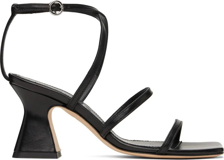 Aeyde Black Edda Leather Heeled Sandals