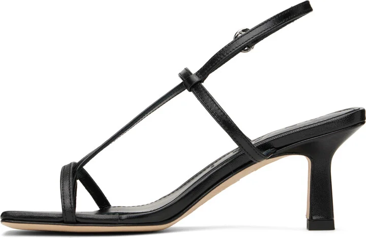Aeyde Black Elise Leather Toe-Post Heeled Sandals - Image 3