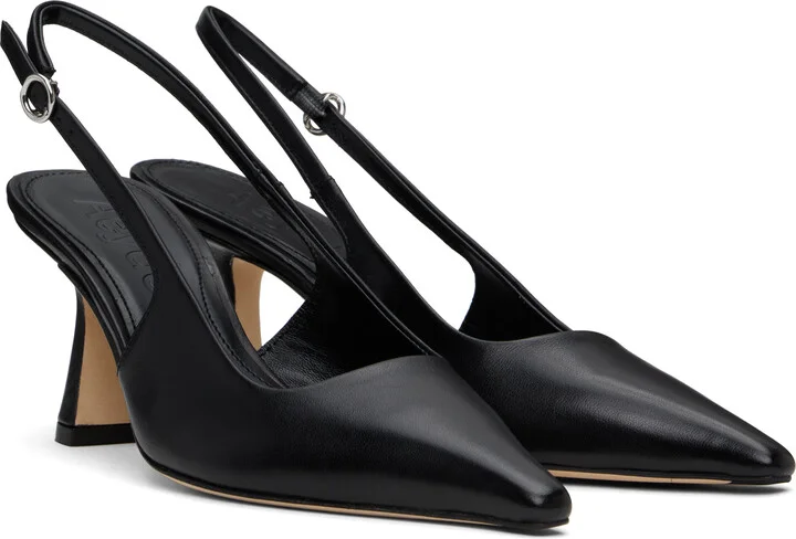 Aeyde Black Fernanda Leather Slingback Heels - Image 4