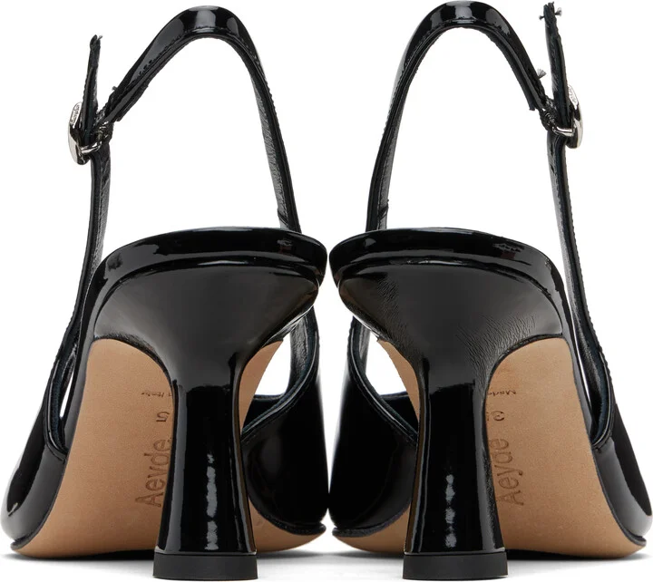 Aeyde Black Fernanda Slingback Heels - Image 2
