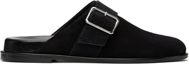 Aeyde Black Finja Leather Slip-on Loafers
