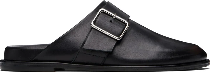 Aeyde Black Finja Leather Slip-on Loafers
