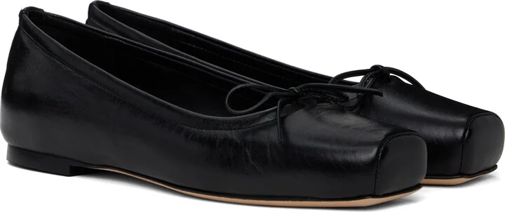 Aeyde Black Gabriella Leather Ballerina Flats - Image 4