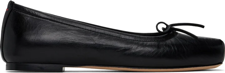 Aeyde Black Gabriella Leather Ballerina Flats
