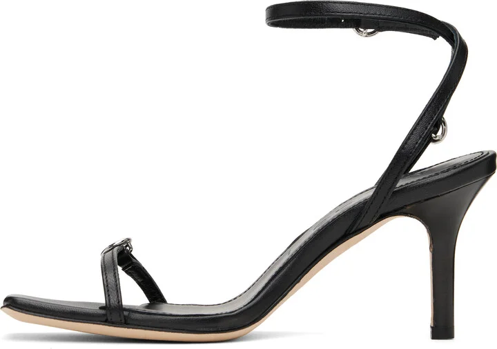 Aeyde Black Hallie Leather Stiletto Heeled Sandals - Image 3