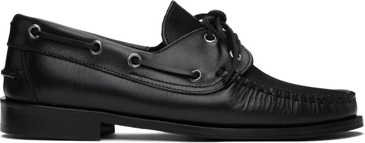 Aeyde Black Harris Calfskin Loafers