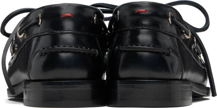 Aeyde Black Harris Leather Boat Shoes - Image 2