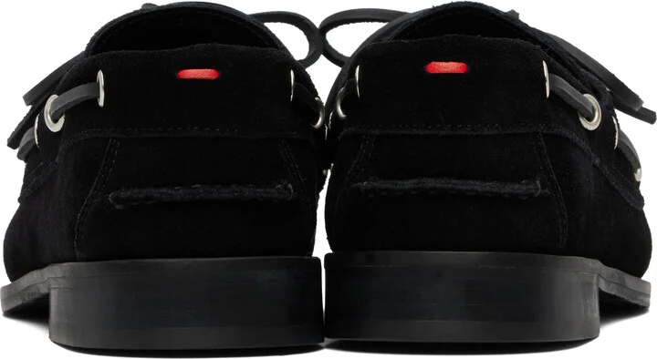 Aeyde Black Harris Suede Boat Shoes - Image 2