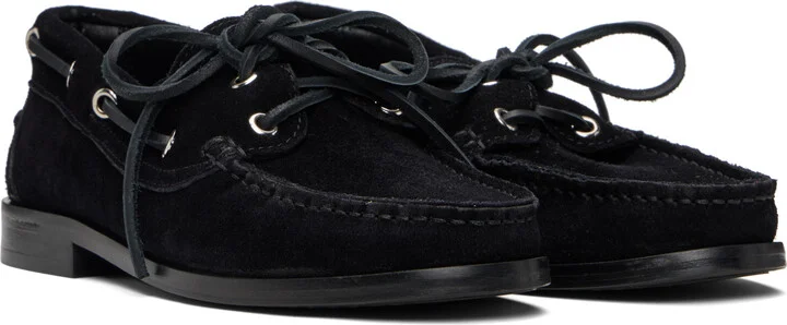 Aeyde Black Harris Suede Boat Shoes - Image 4