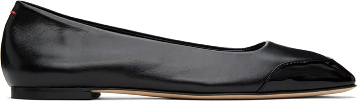 Aeyde Black Iris Ballerina Flats