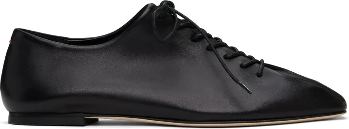 Aeyde Black Isla Nappa Leather Derbys