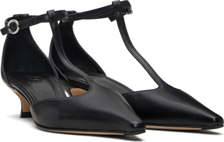 Aeyde Black Liz T-Bar Heels - Image 4