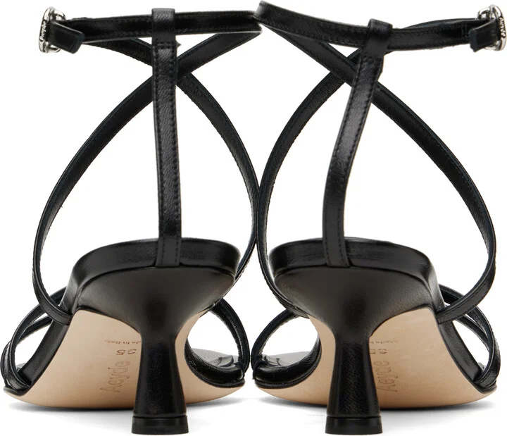 Aeyde Black Maeve Leather Heeled Sandals - Image 2