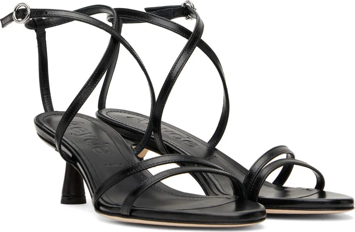 Aeyde Black Maeve Leather Heeled Sandals - Image 4