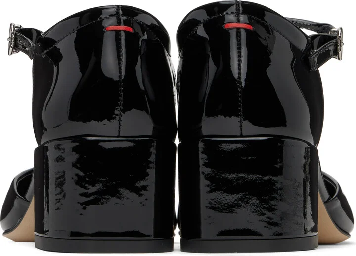 Aeyde Black Magda Leather Mary-Jane Heels - Image 2