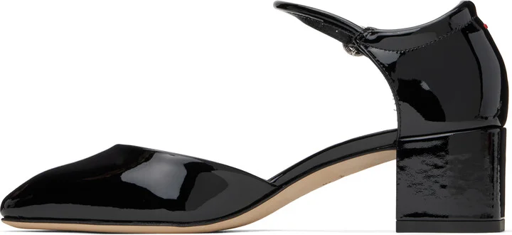 Aeyde Black Magda Leather Mary-Jane Heels - Image 3