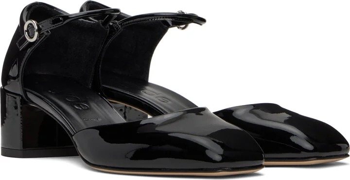 Aeyde Black Magda Leather Mary-Jane Heels - Image 4