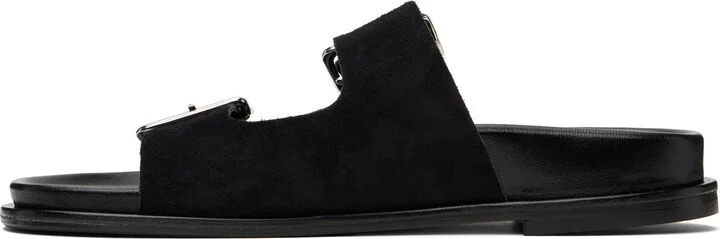 Aeyde Black Meena Leather Sandals - Image 3