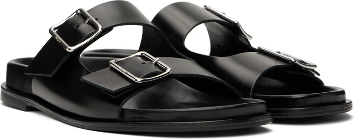 Aeyde Black Meena Leather Sandals - Image 4