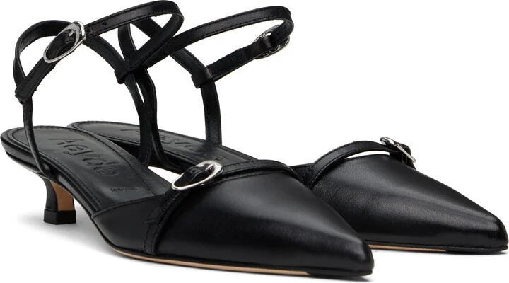 Aeyde Black Melia Leather Kitten Heels - Image 4