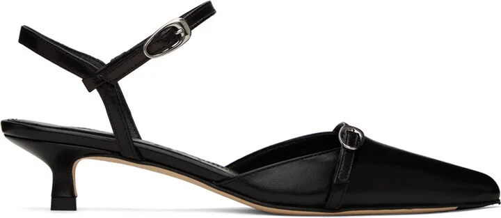 Aeyde Black Melia Nappa Heels