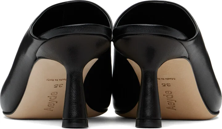 Aeyde Black Mila Nappa Leather Heels - Image 2