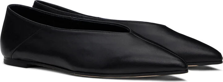 Aeyde Black Moa Nappa Ballerina Flats - Image 4