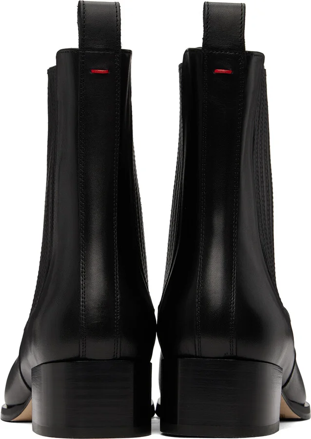 Aeyde Black Neil Leather Ankle Boots - Image 2