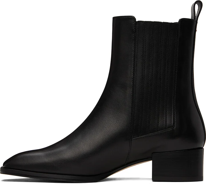 Aeyde Black Neil Leather Ankle Boots - Image 3