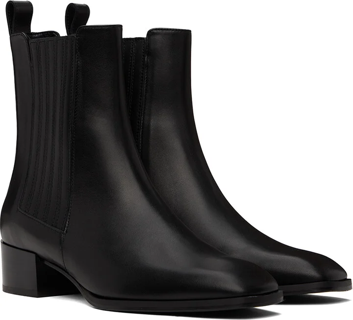 Aeyde Black Neil Leather Ankle Boots - Image 4