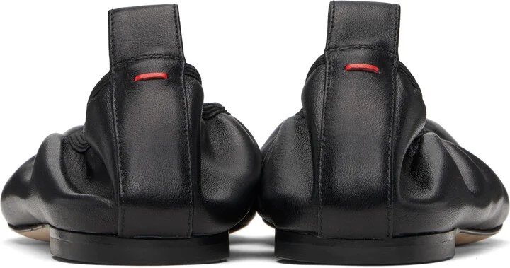 Aeyde Black Nomi Ruched Ballerina Flats - Image 2