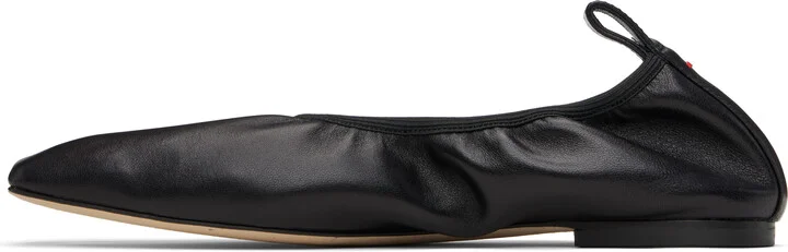 Aeyde Black Nomi Ruched Ballerina Flats - Image 3