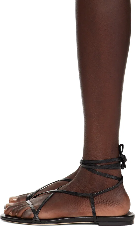 Aeyde Black Penny Flat Sandals - Image 3