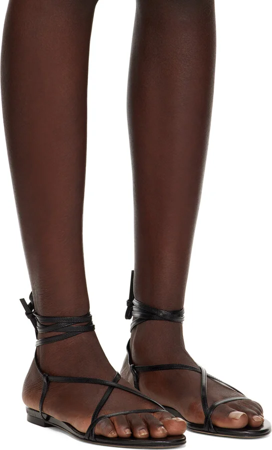 Aeyde Black Penny Flat Sandals - Image 4