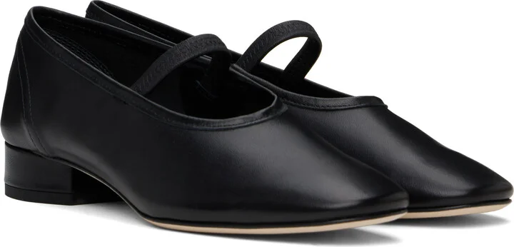 Aeyde Black Pippa Leather Ballerina Flats - Image 4