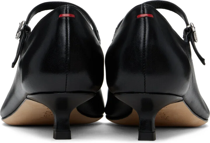 Aeyde Black Polina Nappa Leather Heels - Image 2