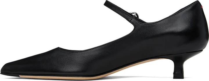 Aeyde Black Polina Nappa Leather Heels - Image 3