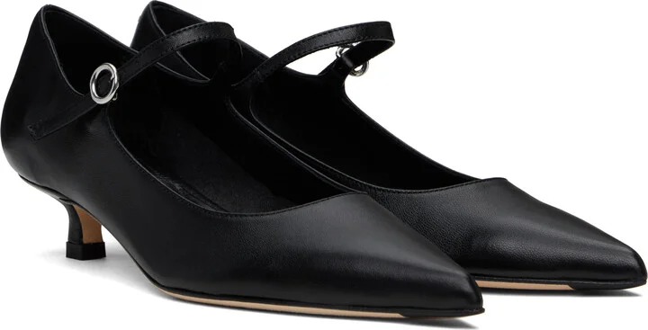 Aeyde Black Polina Nappa Leather Heels - Image 4