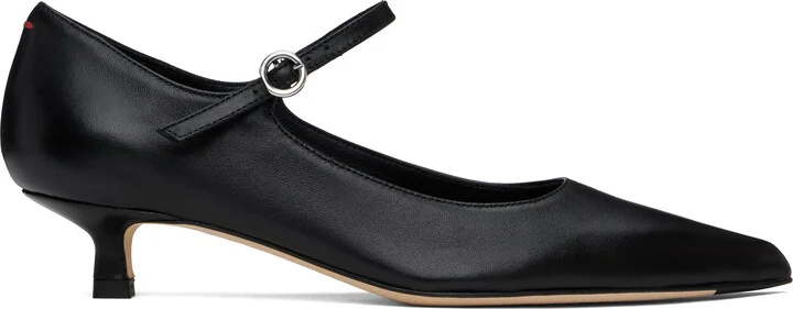 Aeyde Black Polina Nappa Leather Heels