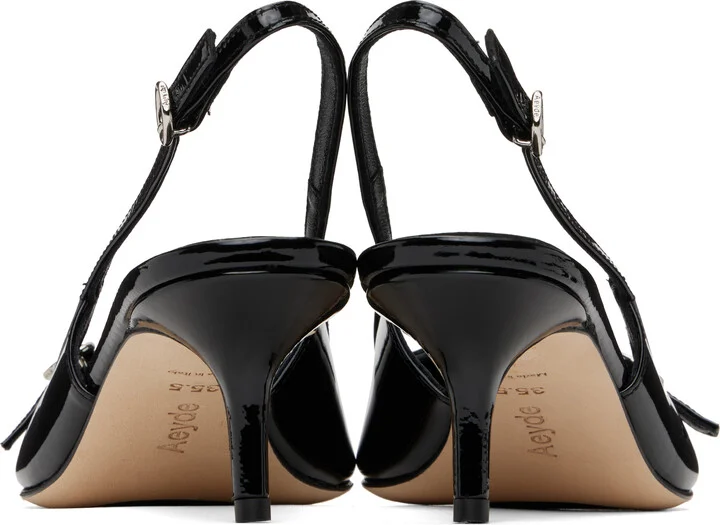 Aeyde Black Saba Leather Slingback Heels - Image 2